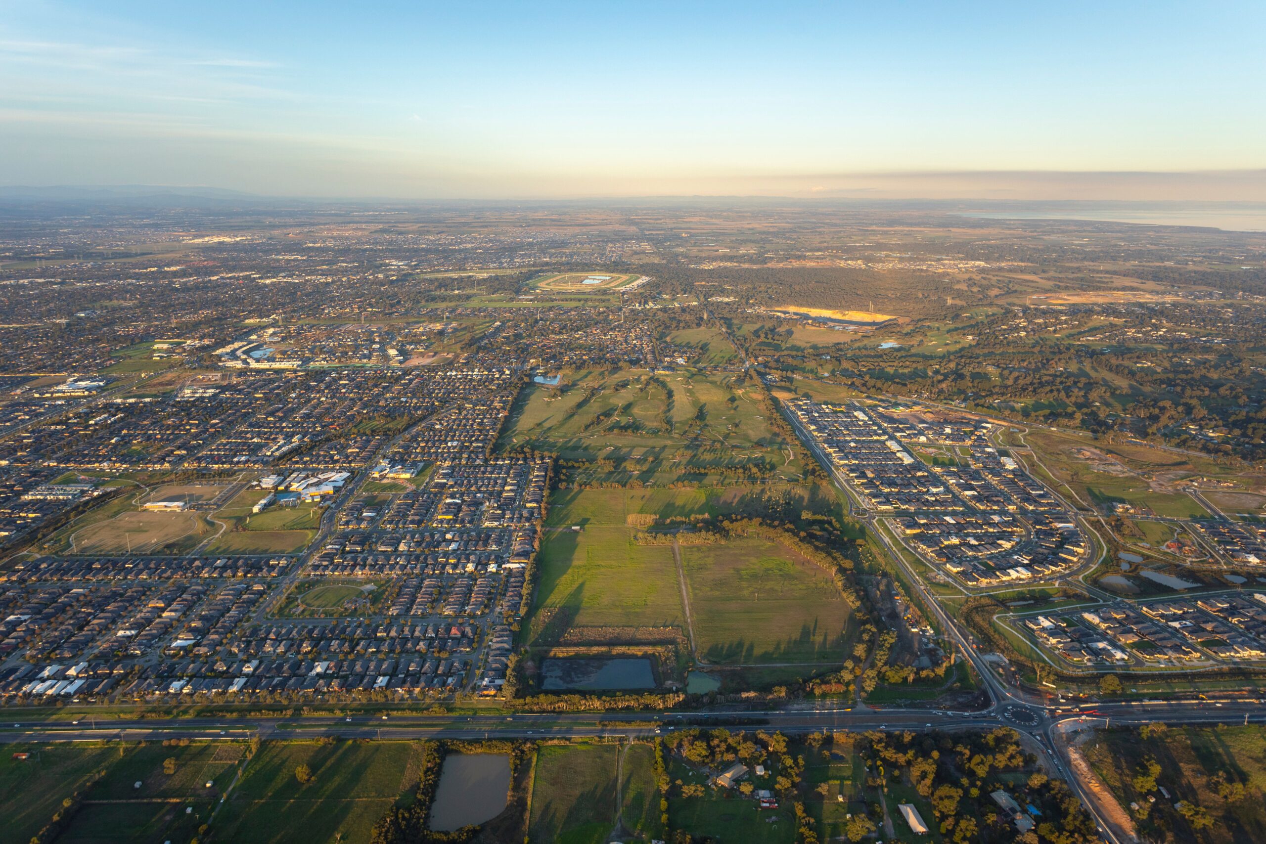 A drone shot of the site where Harli will be developed for the sustainable urban community